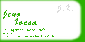 jeno kocsa business card